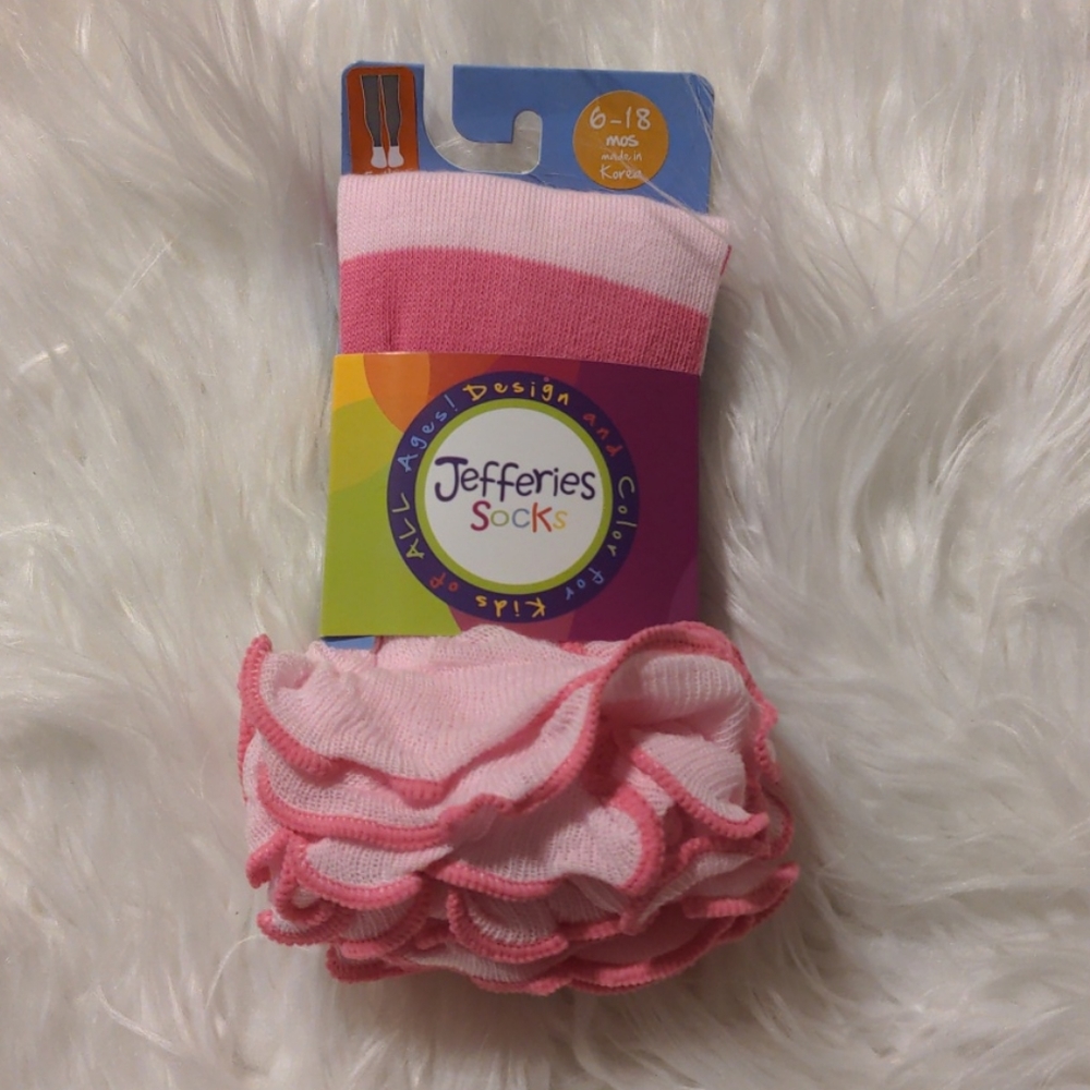 Jefferies socks 6-18month pink footless tight